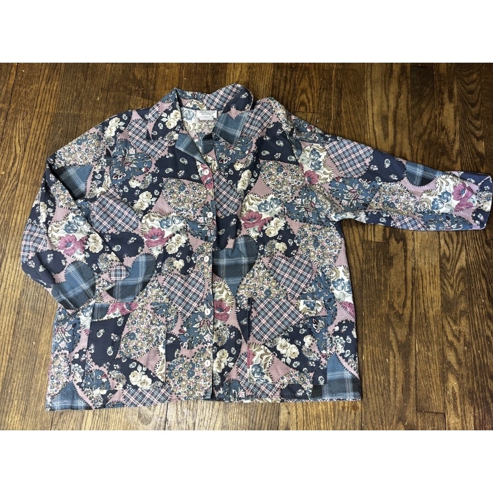 ❤️VINTAGE IMPROVED‎ LIVING HEART PATCHWORK FLORAL SIZE XL
